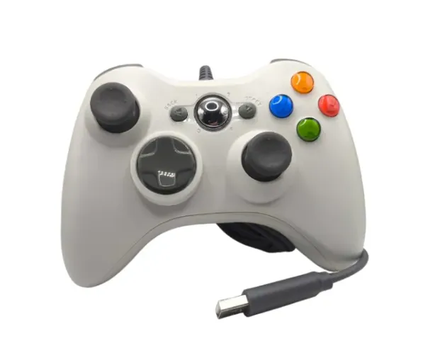 Controle com Fio Formato Xbox 360 Compatível PC / PS3 / Android - Branco