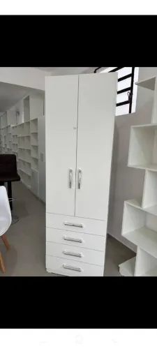 Armário Branco 2 Portas e 4 Gavetas