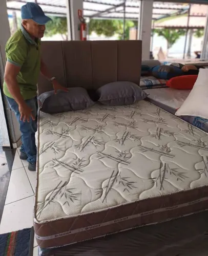 Cama Box Casal com Colchão Ortopédico