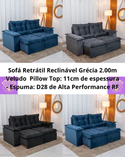 Sofá Retrátil Reclinável Grécia 2.00m RF