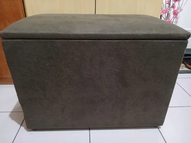 Puff / Baú de armazenamento em tecido marrom