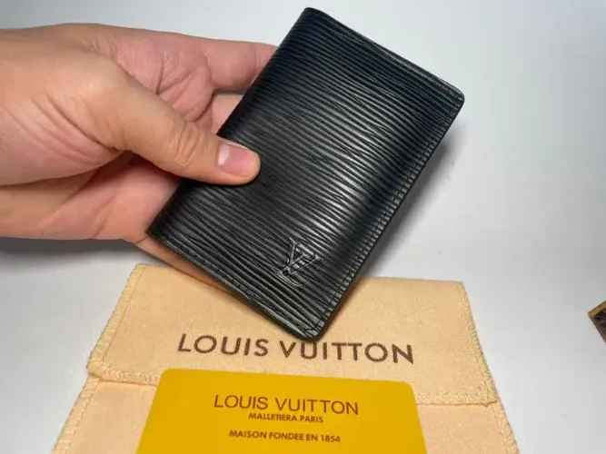 PORTA CARTÃO MASCULINO LOUIS VUITTON LV PREMIUM COURO CANVAS TEXTURIZADO 2025