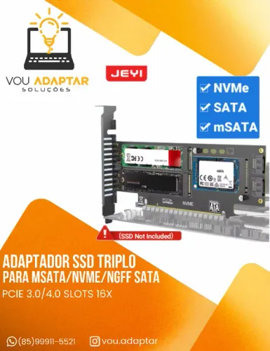 Placa Adaptadora Ssd Msata M.2 Nvme e Ngff sata Para Pcie X4/x8/x16