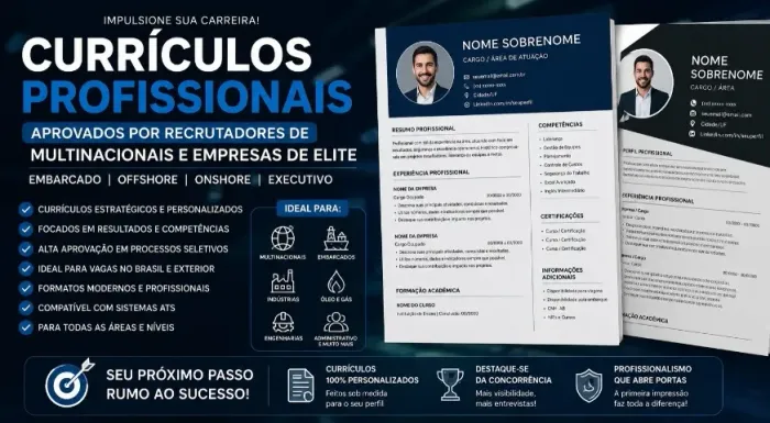 CURRÍCULOS PROFISSIONAIS DE ALTO IMPACTO