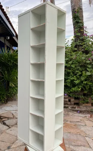 Display GIRATÓRIO: 416 CDs - Madeira (Branco)