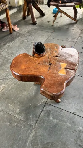 Mesa de Centro Madeira Recuperada Rústica Artesanal