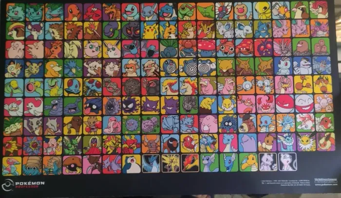 Pokémon TCG - Playmat oficial Professor Store - 1ª geração KANTO