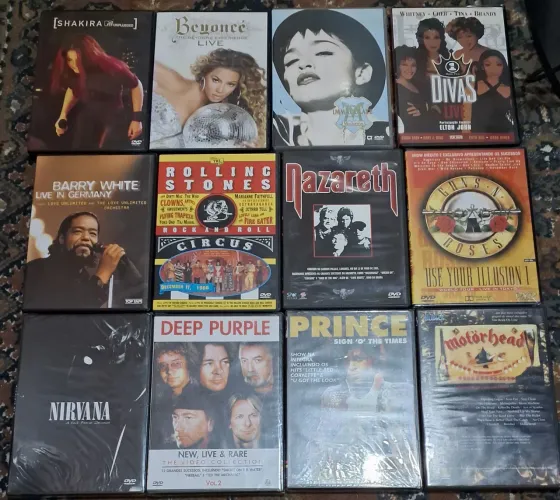 12 DVDs de shows, originais... alguns lacrados