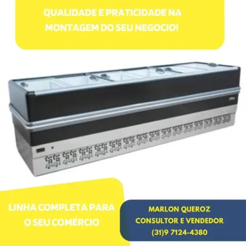Ilha para Congelados 3M Vidro Reto Preta Polar