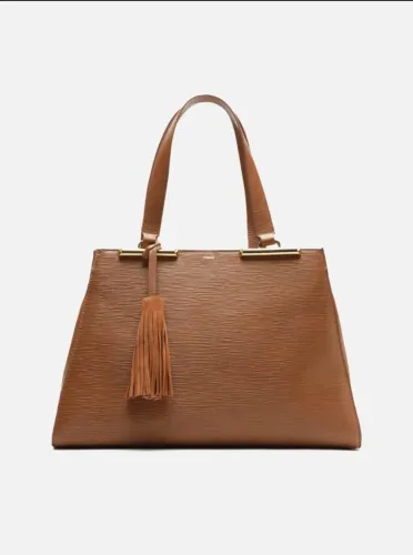 Bolsa Shopping Marrom Arezzo Couro Metal Ma Barbicacho