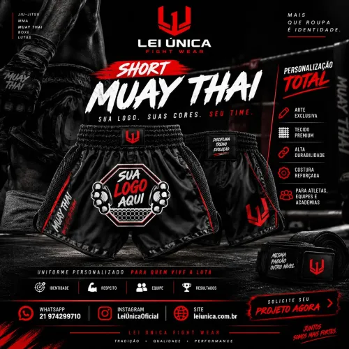 Short Muay Thai personalizado para equipes