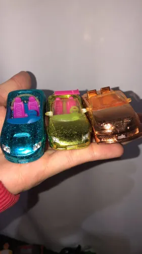 Lote Carrinhos Polly Pocket Vintage Metalizados / Glitter - Mattel