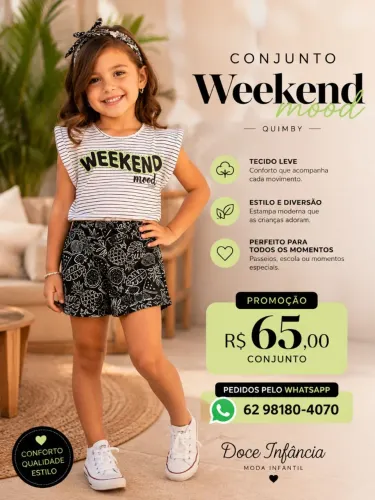 CONJUNTO BLUSA E SHORT 4 ANOS QUIMBY