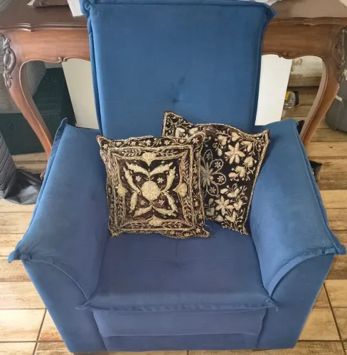 Poltrona Suede azul Marinho