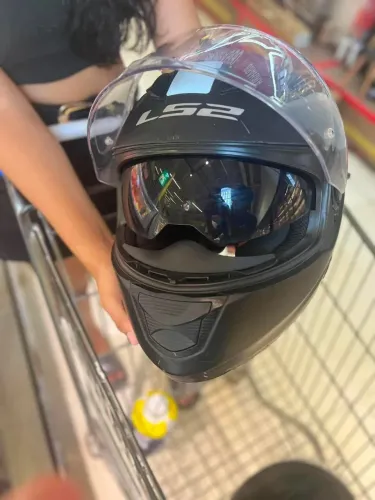 Capacete LS2 com óculos interno e câmera 