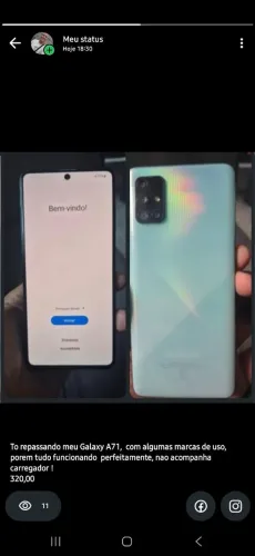 Celular Galaxy A71,  nao acompanha  carregador!