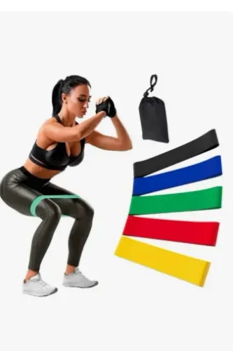 Kit 5 Faixas Elástica Mini Band 5 Níveis Para Treino Em Casa 