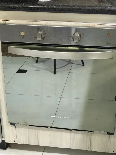 Forno Brastemp de embutir a gás inox clean