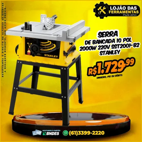 Serra de Bancada 10 Pol 2000w 220v SST2001-B2 Stanley