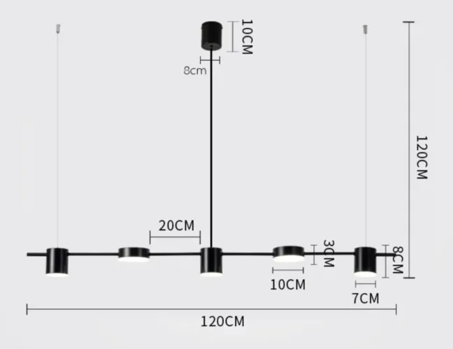 Luminária Pendente 5 bocais 