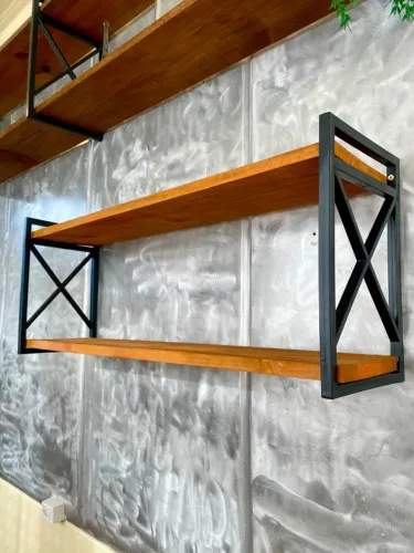 Prateleira Industrial 90cm - Nicho Estante p/ Livros Quarto Cozinha Sala Esc