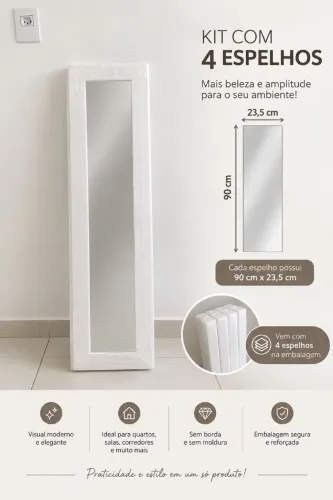VENDO KIT COM 4 ESPELHOS NOVOS!