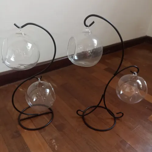 Terrário duplo com base de ferro