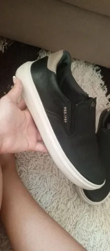 Sapatênis masculino, pegada slip couro