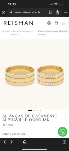 Alianças de casamento Reisman ouro 18k com diamantes