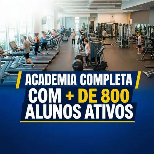 ACADEMIA COMPLETA E  EM FUNCIONAMENTO + de 800 alunos ativos