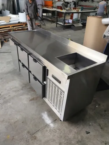 Armário Inox c/ Bojo Cozinha Industrial (Feito Sob Medida)