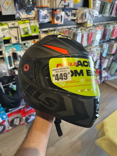 CAPACETE PEELS ICON FAST - PRETO FOSCO / VERMELHO