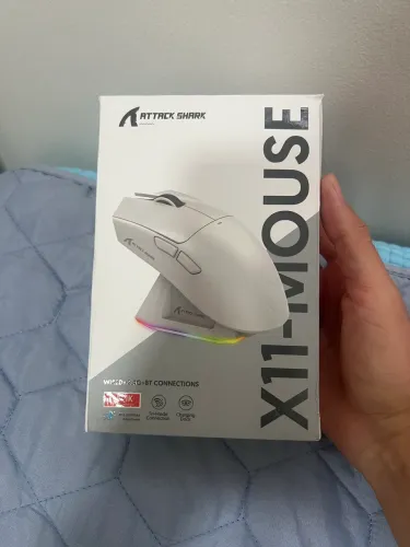 Mouse Gamer Attack Shark X11 Lacrado com DOCK de carregamento