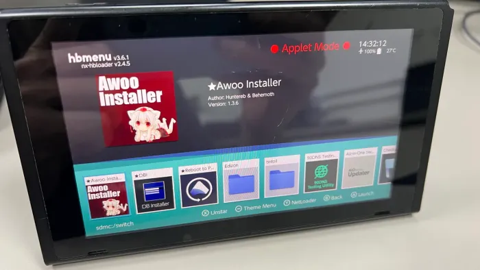 Tablet Desbloqueado Nintendo Switch v1 Hekate Atmosphere 