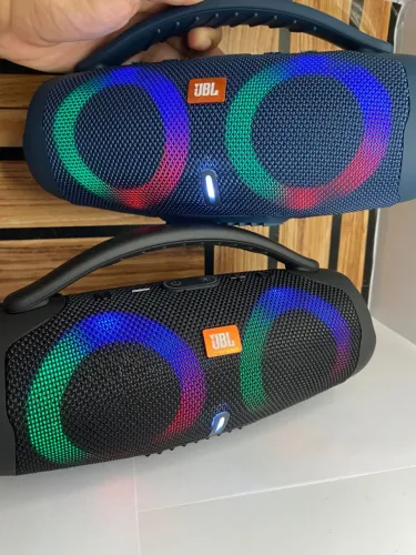Caixa de som bluetooth booms box 3 mini duplo led varias cores an16