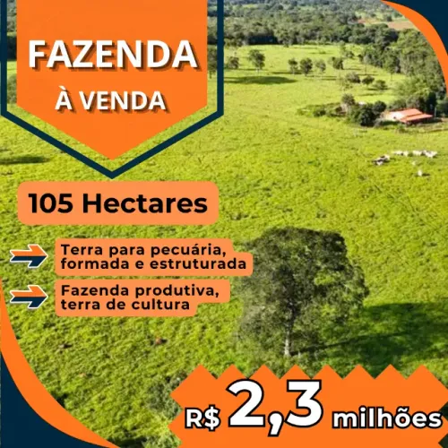 VENDE-SE ÓTIMA FAZENDA PARA PECUÁRIA EM UNAÍ - MG