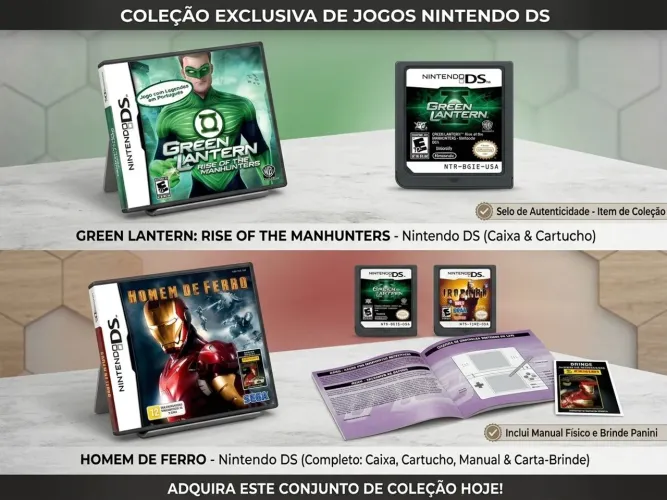 cartuchos / Jogos de NDS (Iron man e Green Lantern rise of the manhunters)