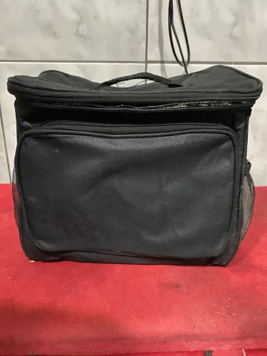 Bolsa Térmica Marmita Fitness Preta Com Bolsos E Alça