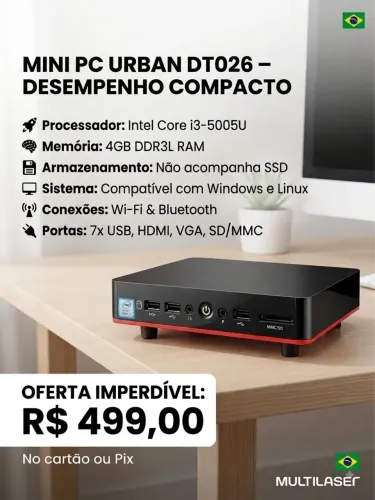 Mini Pc Core i3 Multilaser