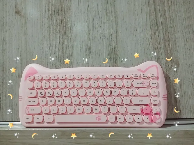 * NOVO * Teclado rosa gatinho padrão EUA teclado de gatinho novo