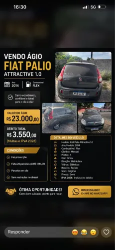 Fiat Palio Attractive 1.0 EVO Fire Flex 8V 5P 2014