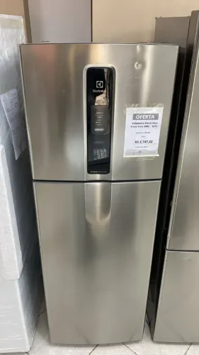 Geladeira Electrolux Frost Free Duplex Efficient com AutoSense cor Inox Look 390 127v