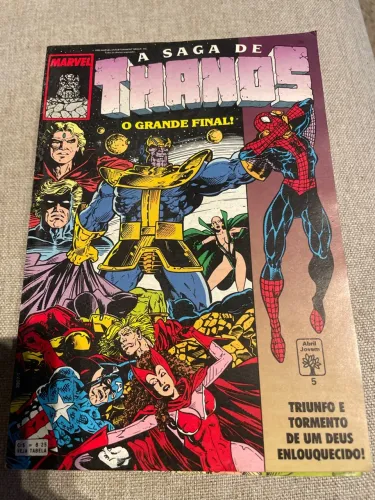 Coleção marvel A Saga de Thonos com os 5 exemplares