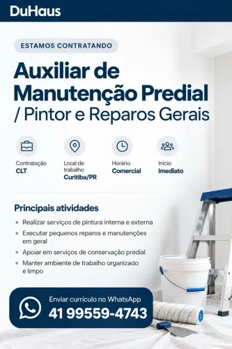 Auxiliar de Manutenção Predial/ Pintor e Reparos Gerais