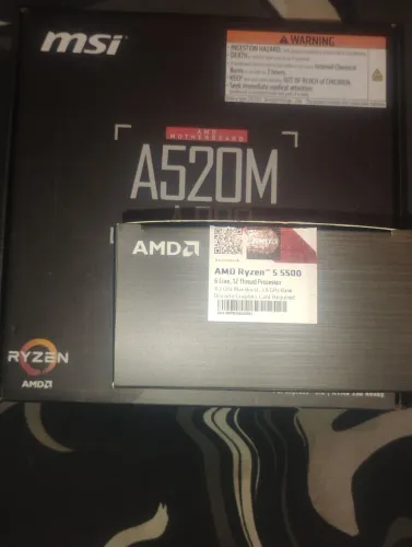 PLACA MÃE MSI A520M-A PRO E PROCESSADOR RYZEN 5 5500
