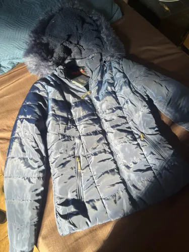 jaqueta puffer feminina via fino azul marinho