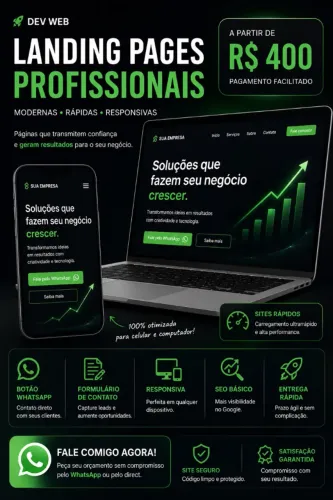 Faço landing Page ou Sistema para sua empresa