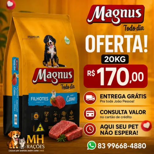 Ração magunus 20kg filhote