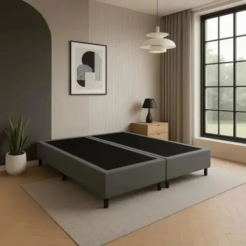 Base Box Queen 158cm X 198cm  cinza