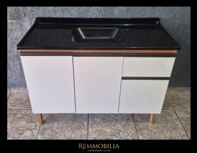 BALCÃO PIA + CUBA MARMORITE - NOVO / ENTREGAMOS MONTADO